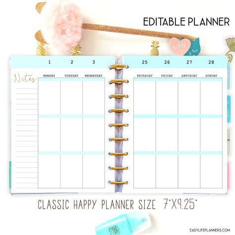 Happy Planner Printable